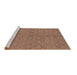 Sideview of Machine Washable Oriental Brown Industrial Rug, wshurb3187brn