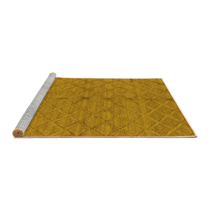 Sideview of Machine Washable Oriental Yellow Industrial Rug, wshurb3187yw