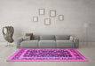 Machine Washable Oriental Pink Industrial Rug in a Living Room, wshurb3188pnk