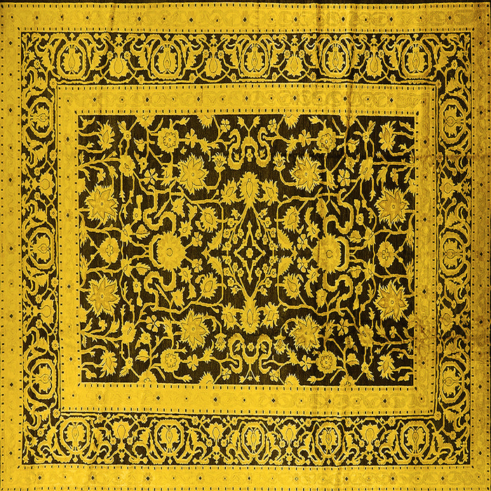 Square Oriental Yellow Industrial Rug, urb3188yw