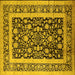 Square Oriental Yellow Industrial Rug, urb3188yw