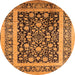 Round Oriental Orange Industrial Rug, urb3188org