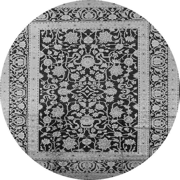 Round Oriental Gray Industrial Rug, urb3188gry
