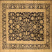 Square Oriental Brown Industrial Rug, urb3188brn