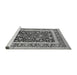 Sideview of Machine Washable Oriental Gray Industrial Rug, wshurb3188gry