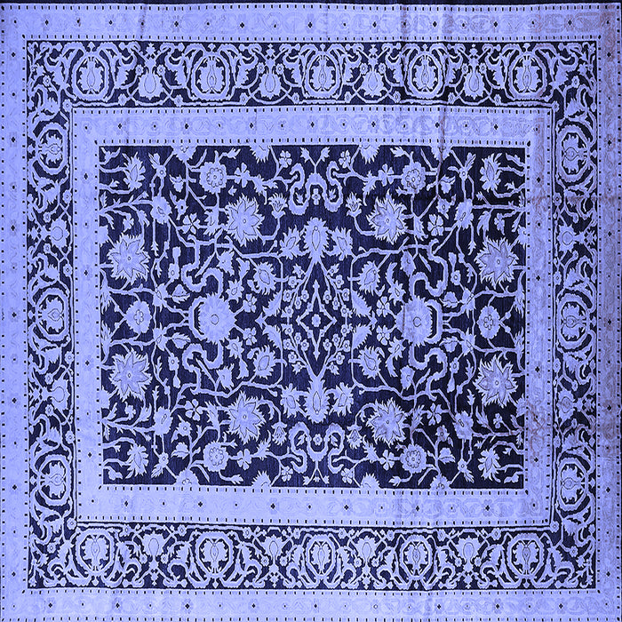 Square Oriental Blue Industrial Rug, urb3188blu