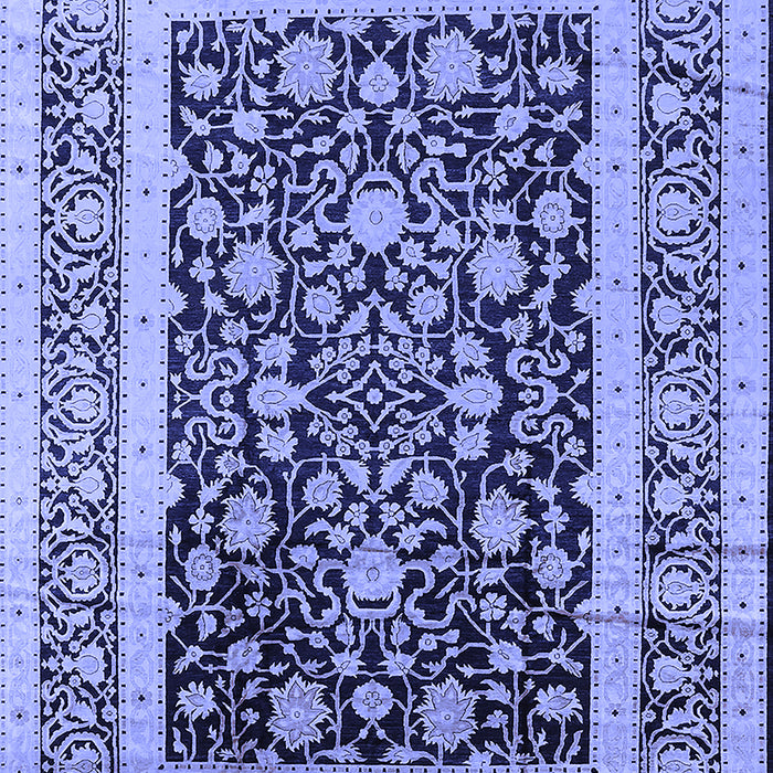 Machine Washable Oriental Blue Industrial Rug, wshurb3188blu
