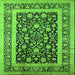 Square Oriental Green Industrial Rug, urb3188grn