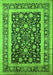 Machine Washable Oriental Green Industrial Area Rugs, wshurb3188grn