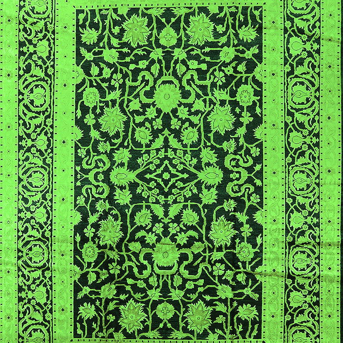 Machine Washable Oriental Green Industrial Area Rugs, wshurb3188grn