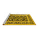 Sideview of Machine Washable Oriental Yellow Industrial Rug, wshurb3188yw