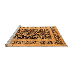 Sideview of Machine Washable Oriental Orange Industrial Area Rugs, wshurb3188org