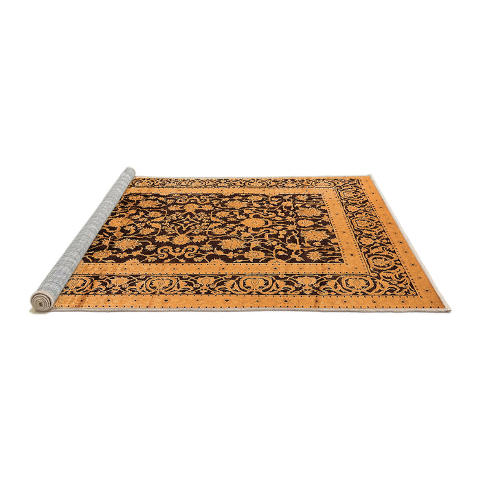 Sideview of Machine Washable Oriental Orange Industrial Area Rugs, wshurb3188org