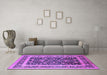 Machine Washable Oriental Purple Industrial Area Rugs in a Living Room, wshurb3188pur