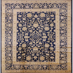 Square Mid-Century Modern Black Oriental Rug, urb3188