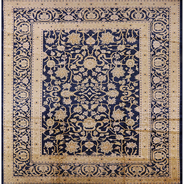 Square Mid-Century Modern Black Oriental Rug, urb3188