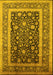 Machine Washable Oriental Yellow Industrial Rug, wshurb3189yw