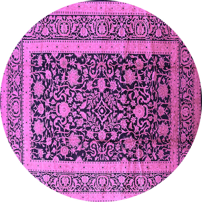 Round Oriental Purple Industrial Rug, urb3189pur