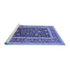 Sideview of Machine Washable Oriental Blue Industrial Rug, wshurb3189blu