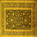 Square Oriental Yellow Industrial Rug, urb3189yw