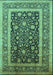 Machine Washable Oriental Turquoise Industrial Area Rugs, wshurb3189turq