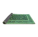 Sideview of Oriental Turquoise Industrial Rug, urb3189turq