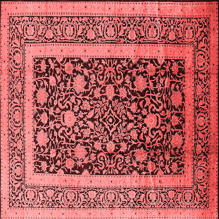 Machine Washable Oriental Red Industrial Rug, wshurb3189red