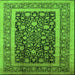 Square Oriental Green Industrial Rug, urb3189grn