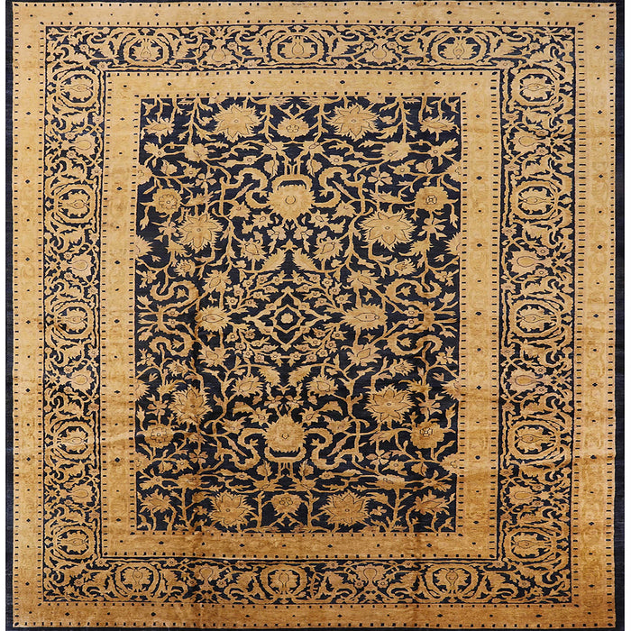 Square Mid-Century Modern Bakers Brown Oriental Rug, urb3189