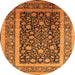 Round Oriental Orange Industrial Rug, urb3189org