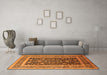 Machine Washable Oriental Orange Industrial Area Rugs in a Living Room, wshurb3189org