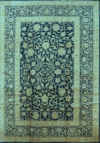 Oriental Light Blue Industrial Rug, urb3189lblu