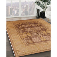 Mid-Century Modern Orange Oriental Rug, urb3190