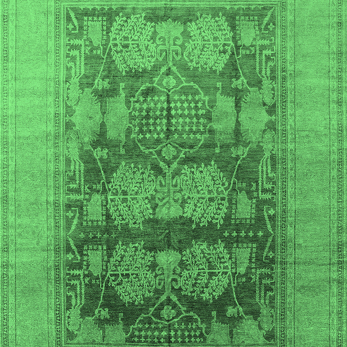 Machine Washable Oriental Emerald Green Industrial Area Rugs, wshurb3190emgrn