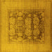 Square Oriental Yellow Industrial Rug, urb3190yw