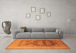 Machine Washable Oriental Orange Industrial Area Rugs in a Living Room, wshurb3190org