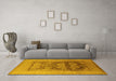 Machine Washable Oriental Yellow Industrial Rug in a Living Room, wshurb3190yw