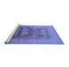 Sideview of Machine Washable Oriental Blue Industrial Rug, wshurb3190blu