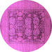 Round Oriental Purple Industrial Rug, urb3190pur