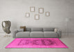 Machine Washable Oriental Pink Industrial Rug in a Living Room, wshurb3190pnk