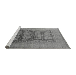 Sideview of Machine Washable Oriental Gray Industrial Rug, wshurb3190gry