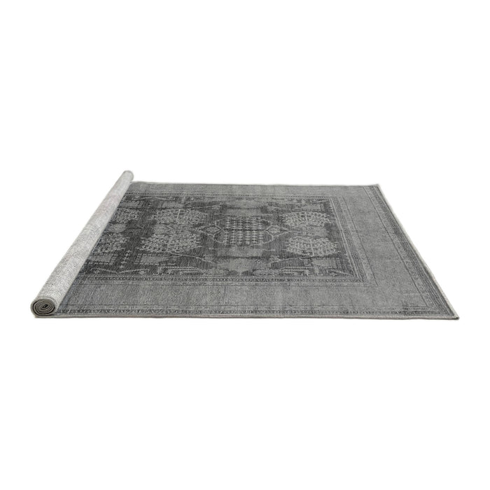Sideview of Machine Washable Oriental Gray Industrial Rug, wshurb3190gry