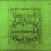 Square Oriental Green Industrial Rug, urb3190grn