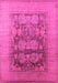 Machine Washable Oriental Pink Industrial Rug, wshurb3190pnk