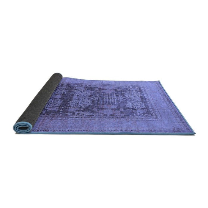 Sideview of Oriental Blue Industrial Rug, urb3190blu