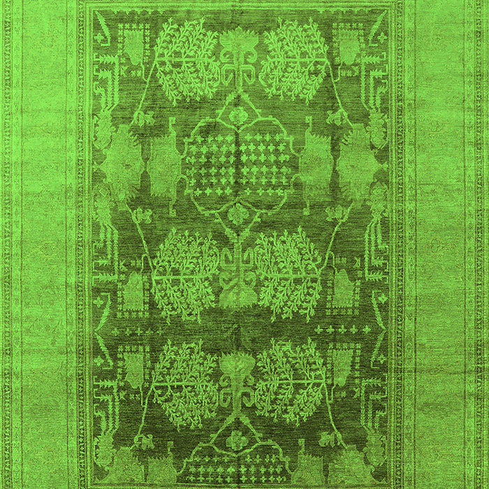 Machine Washable Oriental Green Industrial Area Rugs, wshurb3190grn