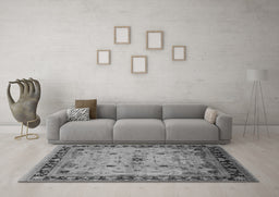 Machine Washable Oriental Gray Industrial Rug in a Living Room,, wshurb3191gry