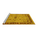 Sideview of Machine Washable Oriental Yellow Industrial Rug, wshurb3191yw