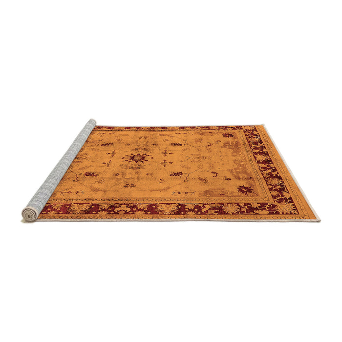 Sideview of Machine Washable Oriental Orange Industrial Area Rugs, wshurb3191org