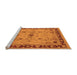 Sideview of Machine Washable Oriental Orange Industrial Area Rugs, wshurb3191org